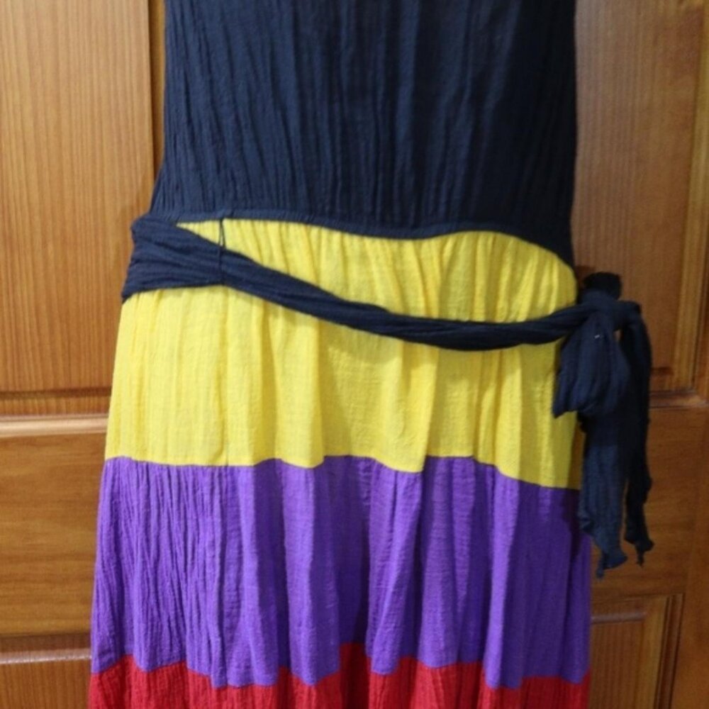 Dotti Strapless Wide Stripe Colorful Belted